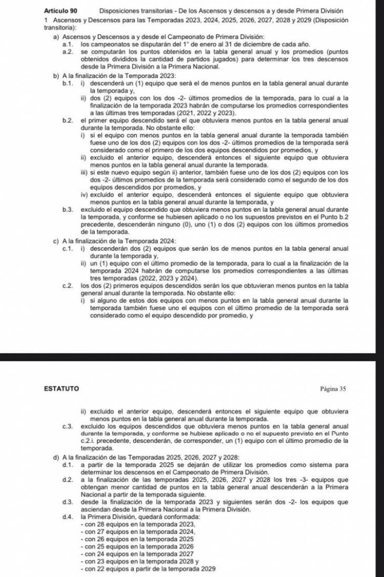 Atentos Unión y Colón. La AFA podría eliminar un descenso de la Liga Profesional.