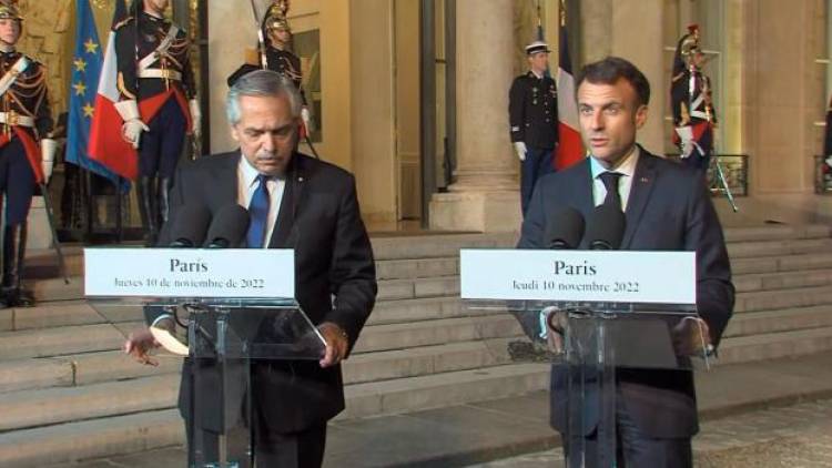 Alberto Fernández en Francia, junto a su par Emmanuel Macron: "Nos une una mirada común sobre los problemas que el mundo atraviesa"